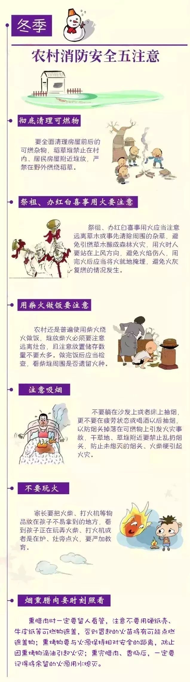 冬季火灾防范五点